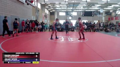 195 lbs Semifinal - Maxim Osmond, Owyhee High School vs Drake Wood, Sugar Salem Wrestling