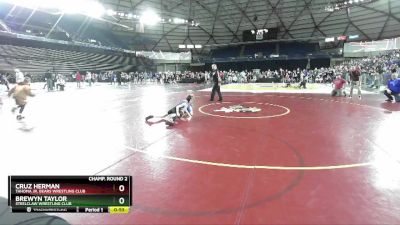 59 lbs Champ. Round 2 - Cruz Herman, Tahoma Jr. Bears Wrestling Club vs Brewyn Taylor, Steelclaw Wrestling Club