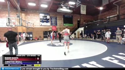 126 lbs Champ. Round 1 - Boden Banta, Upper Valley Aces vs Christian Segali, Middleton Wrestling Club