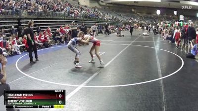 95 lbs Quarterfinals (8 Team) - Emery Voelker, South Dakota Lightning vs Hayleigh Myers, Nebraska Red