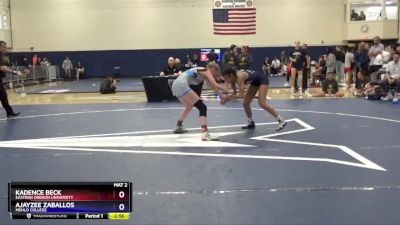 116 lbs Quarterfinal - Ajayzee Zaballos, Menlo College vs Kadence Beck, Eastern Oregon University