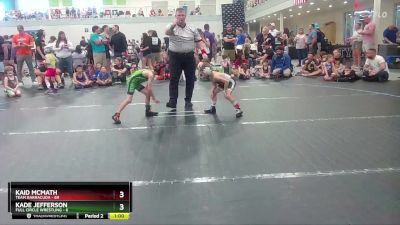 44 lbs Quarterfinal - Kaid McMath, Team Barracuda vs Kade Jefferson, Full Circle Wrestling