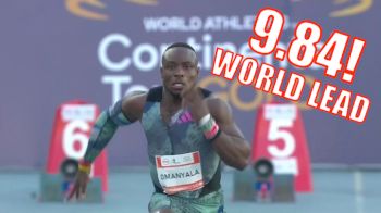 Ferdinand Omanyala WORLD LEAD 9.84 Into A Headwind Over USA's Bednarek & Bracy-Williams