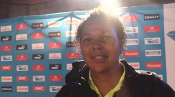 Aretha Thurmond 7th discus deals with wet disc ring at 2012 Paris Diamond League - Meeting Areva