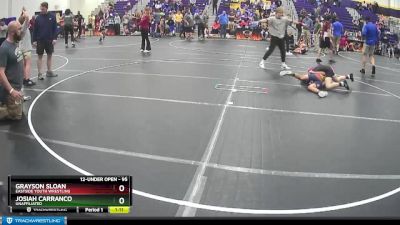 95 lbs Round 4 - Grayson Sloan, Eastside Youth Wrestling vs Josiah Carranco, Unaffiliated