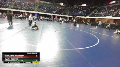 90 lbs Champ. Round 1 - Owen Duffek, Powerhouse Wrestling Club vs Jonathan Andrews, McDominate Training Center