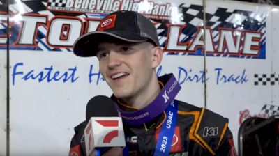 Ryan Timms Reaction After Winning With USAC At Belleville