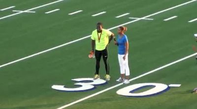 Justyn Warner 1st place men's 100 at 2012 Toronto Intl Track and Field Games