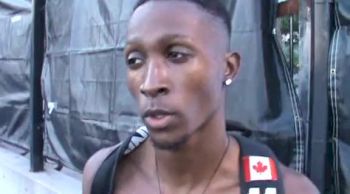 Phillp Osei not quite the time wanted but happy with the win at 2012 Toronto International Games