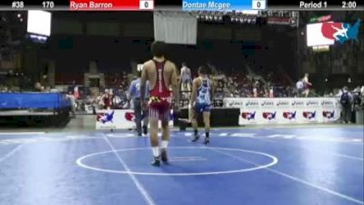 170 lbs round-1 Ryan Barron Maryland vs. Dontae Mcgee Florida