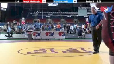 120 lbs round-1 Joseph Middaugh Oregon vs. Brian Burchett Washington