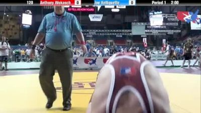 120 lbs round-5 Anthony Wokasch Arizona vs. Joe Velliquette Missouri