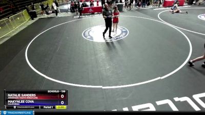 136 lbs Round 3 - Natalie Sanders, Anderson Youth Wrestling vs Makynlee Cova, California