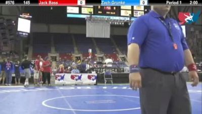 145 lbs round-2 Jack Bass Texas vs. Zach Grunke Nebraska