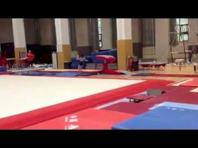 Huang Qiushuang training amanar vault