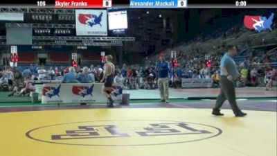 106 lbs round-1 Skyler Franks Texas vs. Alexander Mackall Ohio