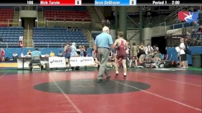 106 lbs round-1 Nick Tarvin North Carolina vs. Sean DeShazer Kansas