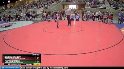 49 lbs Quarterfinal - Mattix Borden, Rock Of Redmond Wrestling vs Jayden Stanley, Cottage Grove Wrestling Club