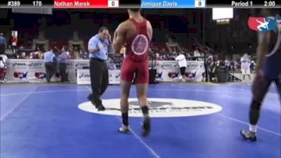 170 lbs round-1 Nathan Marek Oklahoma vs. Jimique Davis Illinois