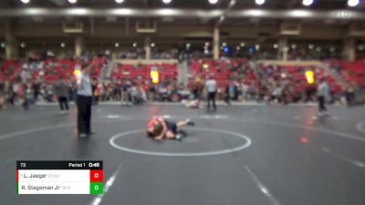 73 lbs Quarterfinal - Levi Jaeger, Dodge City Wrestling Academy vs Robert Stegeman Jr, Tulsa Blue T Panthers