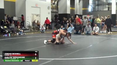 142 lbs Round 3 (16 Team) - Harlow Skenandore, Midwest Assassins vs Jordan Bicknell, Illinois