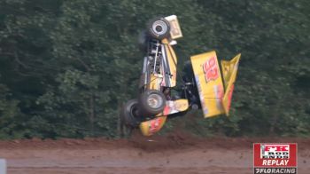 JJ Hickle Gets Upside-Down During Silver Cup Qualifying At Lernerville Speedway