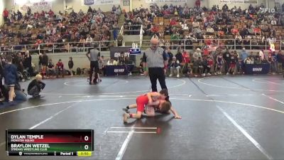 65 lbs Quarterfinal - Braylon Wetzel, Streaks Wrestling Club vs Dylan Temple, Monster Squad