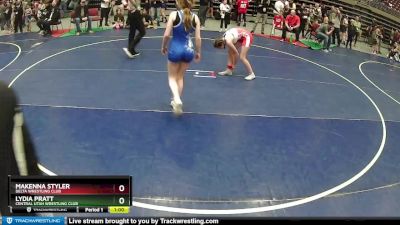 120 lbs Semifinal - Lydia Pratt, Central Utah Wrestling Club vs Makenna Styler, Delta Wrestling Club