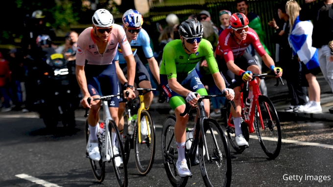 Tadej Pogacar with Mathieu van der Poel in the 2023 World Championships