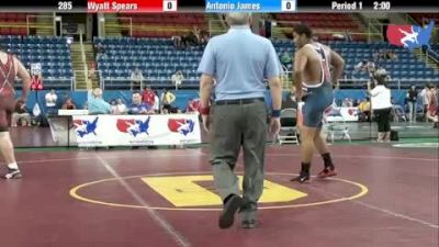 285 lbs round-2 Wyatt Spears Oregon vs. Antonio James Illinois