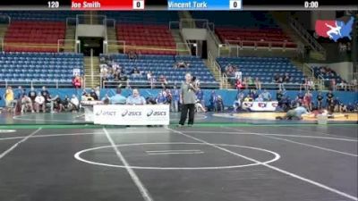 120 lbs round-5 Joe Smith Oklahoma vs. Vincent Turk Illinois