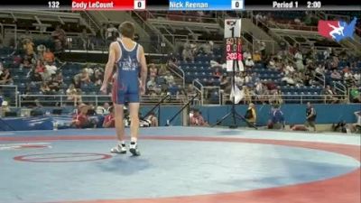 132 lbs round-6 Cody LeCount Indiana vs. Nick Reenan Texas