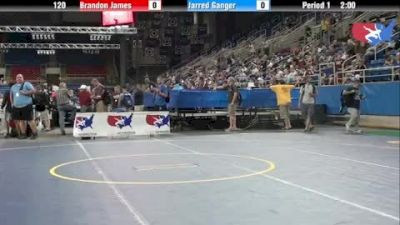 120 lbs round-7 Brandon James Indiana vs. Jarred Ganger Ohio