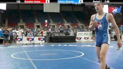 120 lbs round-8 Brandon James Indiana vs. Johnny Jimenez Illinois