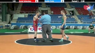 145 lbs round-6 Jared Johnshoy Idaho vs. Austin Eads Missouri