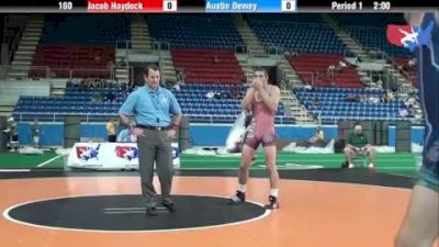 160 lbs round-5 Jacob Haydock Florida vs. Austin Dewey Idaho
