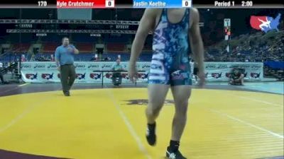 170 lbs round-7 Kyle Crutchmer Oklahoma vs. Justin Koethe Iowa