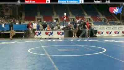 182 lbs round-7 Joel Dixon Oklahoma vs. Richard Robertson Illinois