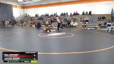 138 lbs Champ. Round 1 - Cam`ron Riggins, Cedar Rapids Jefferson vs Will Humphrey, Prairie, Cedar Rapids