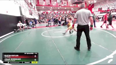 113 lbs Cons. Round 3 - Cesar Rodriguez, Coachella Valley vs Rustin Kistler, JW North