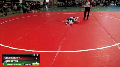 60 lbs Quarterfinal - Maximus Geiser, NYM (New York Mills) vs Jaxon Liffrig, K-M