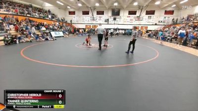 77 lbs Champ. Round 1 - Christopher Herold, Riverton Middle School vs Tanner Quinterno, Powell Middle School