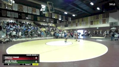 132 lbs Champ. Round 2 - Jacob Salas, Centennial (Corona) vs Timothy Finnie, Montgomery