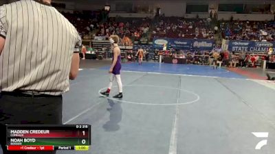 D 2 215 lbs Cons. Round 3 - Noah Boyd, Bossier vs Madden Credeur, Comeaux