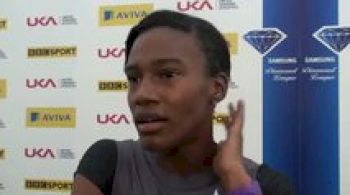 Kellie Wells mixing things up with a flat 100 meters at 2012 Aviva Birmingham Grand Prix