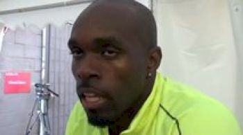 Churandy Martina talks about training with Justin Gatlin and thingys at 2012 Aviva Birmingham Grand Prix