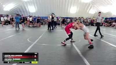 106 lbs Round 2 (8 Team) - Justin Williamson, Team Shutt vs Micheal Rusinko, Phoenix WC