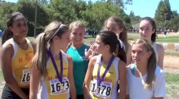 Victorious St. Francis squad after Girl's varsity large school race at 2012 Ed Sias XC Invite