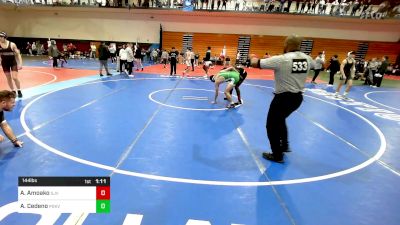 144 lbs Consi Of 16 #1 - Abraham Amoako, St. John Vianney vs Antonio Cedeno, Pascack Valley