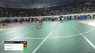 105 lbs Consi Of 32 #1 - Cristian Jacinto, Poteau vs Logan Snyder, El Reno